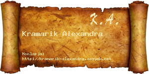 Kramarik Alexandra névjegykártya